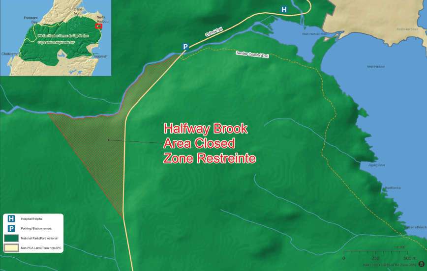 Carte : Ruisseau Halfway - zone restreinte