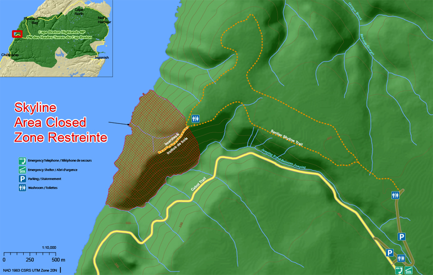 Carte : Promontoire Skyline - zone restreinte