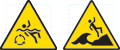 Undertow and rip current warning symbols