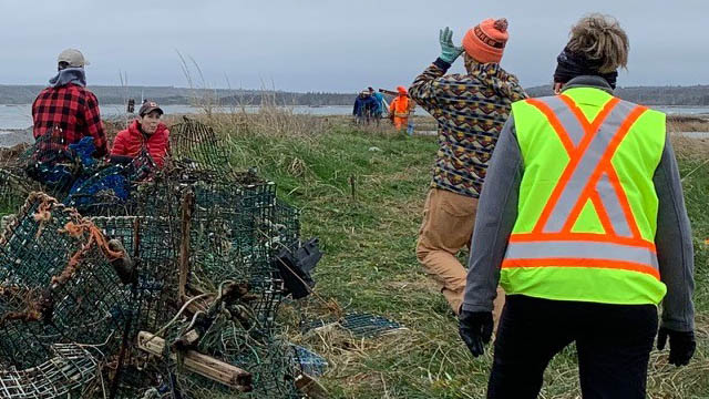 Beach habitat cleanup at Kejimkujik Seaside