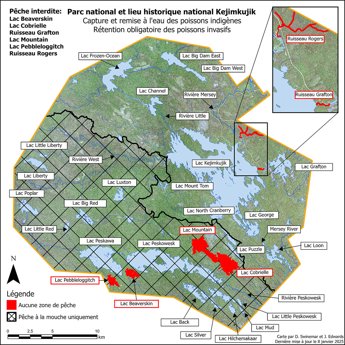 Carte des zones de pêche