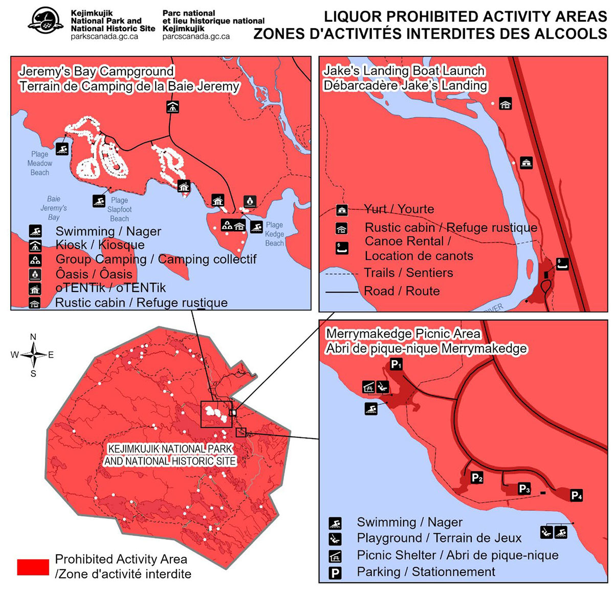 Zones d'activité interdites des alcools.