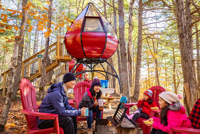 A family with children at an Oasis campsite.