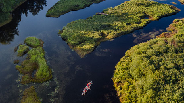 Aerial view of Kejimkujik waterway
