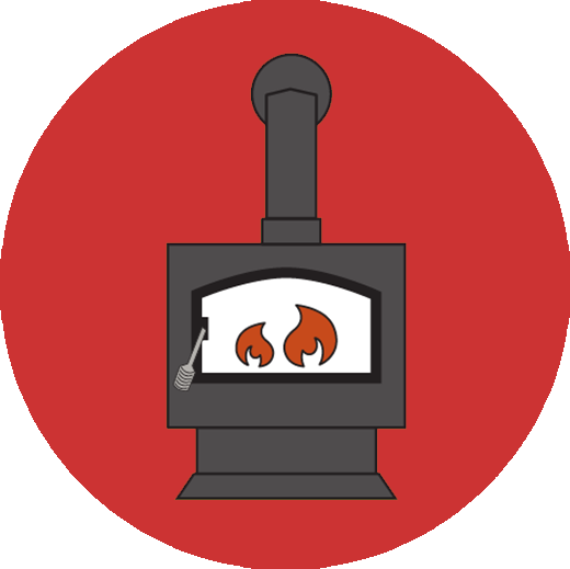 Interdit en cas d'interdiction de faire du feu : poêles à bois intérieurs.