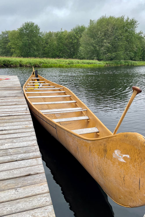 Big Canoe next to the dock.