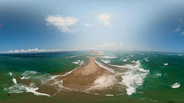 Aerial view of Sable Island National Park Reserve.