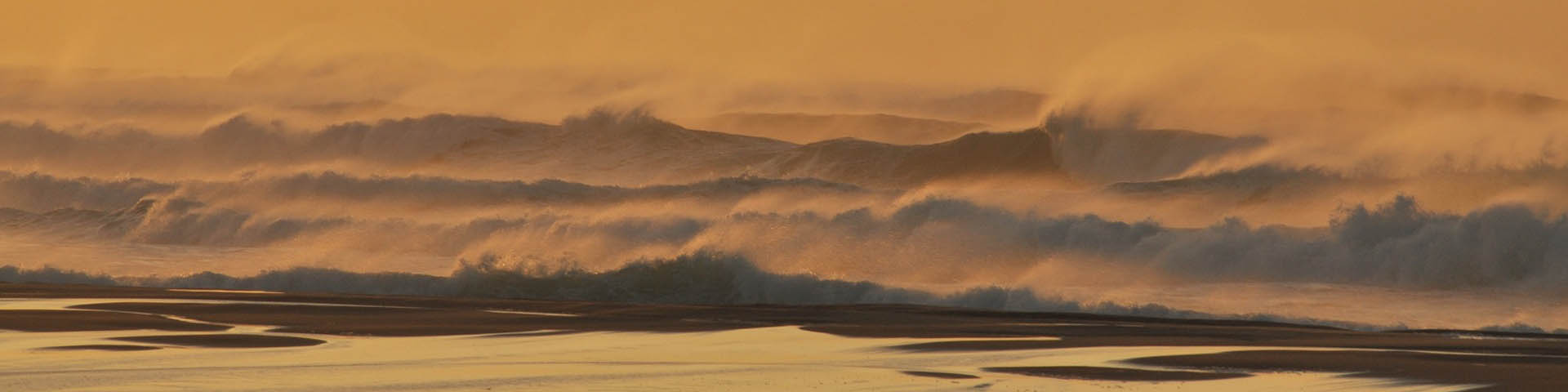 Big surf in a storm. 