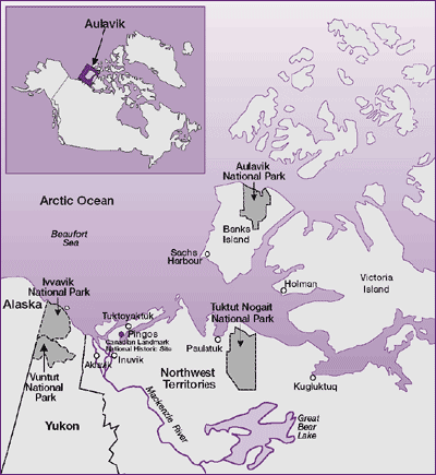 Carte 1 - Parc national Aulavik - cadre régional