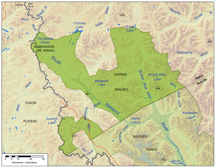 Map of Nááts'ihch'oh National Park Reserve
