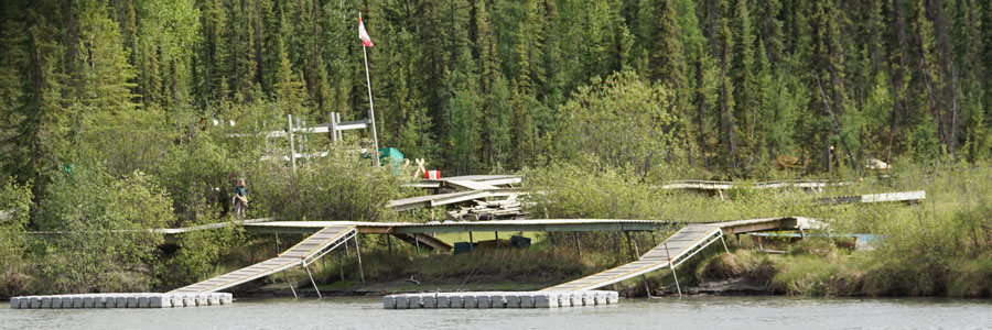 two docks on the South Nahanni river 