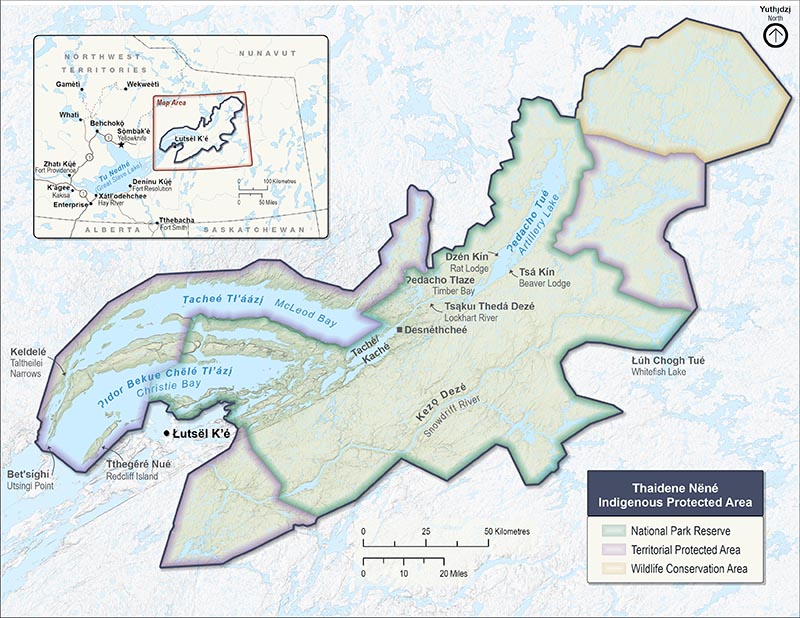 Figure 2 – Thaidene Nëné Indigenous Protected Area, text description follows