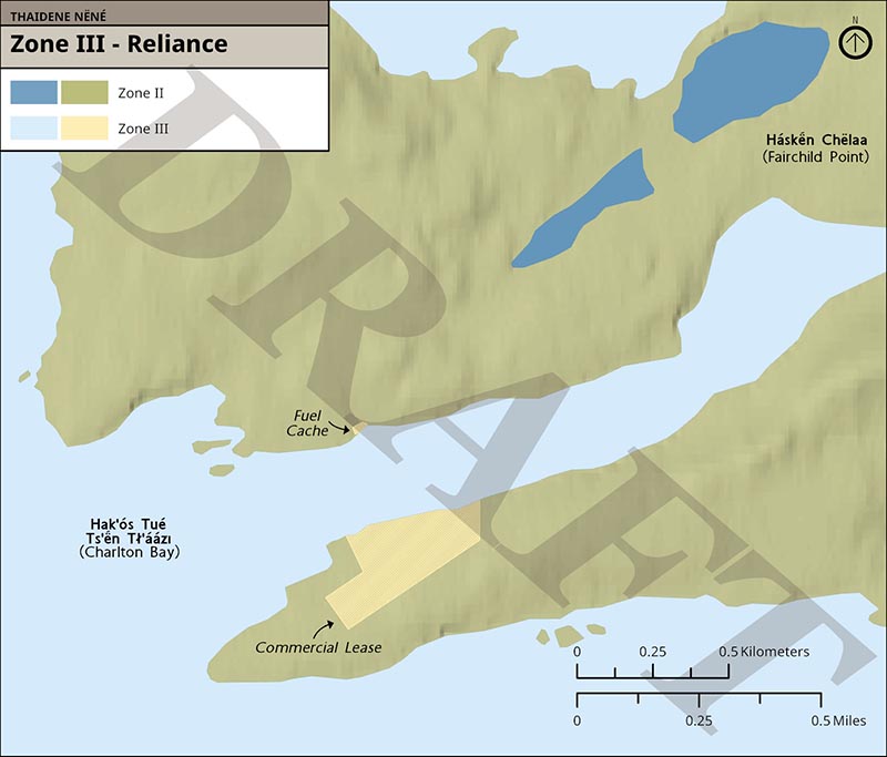 Map 6: Zone III Reliance Fuel Cache and Commercial Lease, text description follows