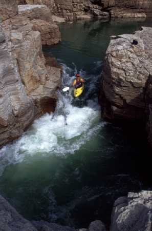 Kayaking the slot canyons on the Hornaday River