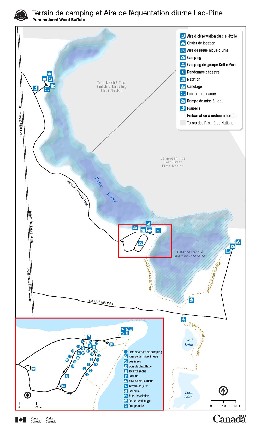 de l’aire de récréation du Lac-Pine 