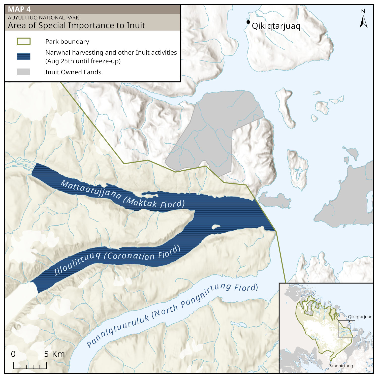Map 4: Area of Special Importance to Inuit, text description follows.