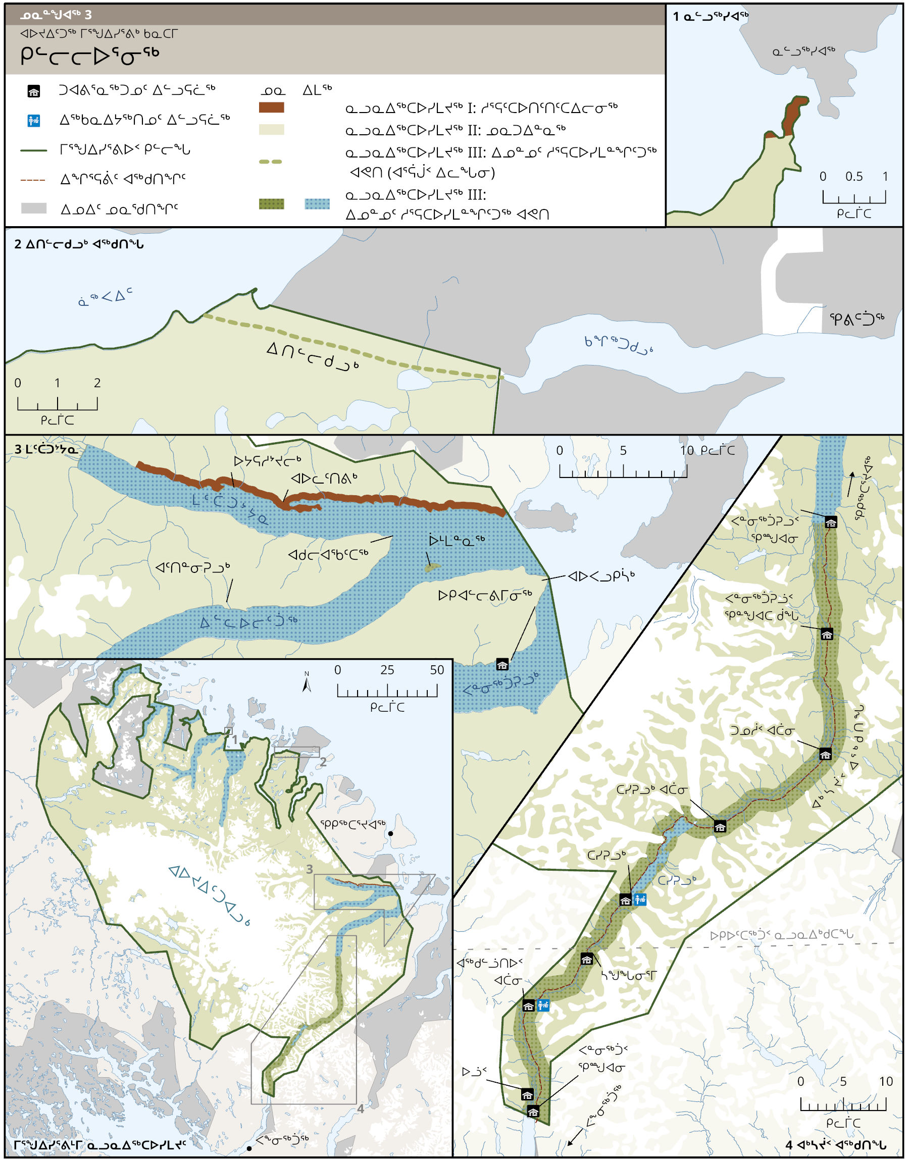 Carte 3 : Zonage dans le parc national Auyuittuq, version textuelle suit.