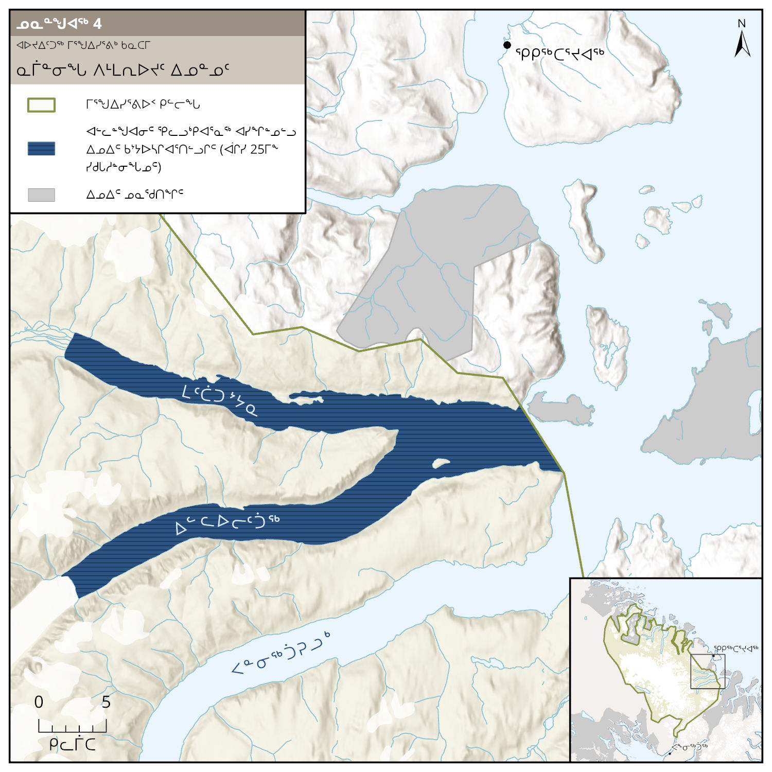 Carte 4 : Secteur d’importance particulière pour les Inuit, version textuelle suit.