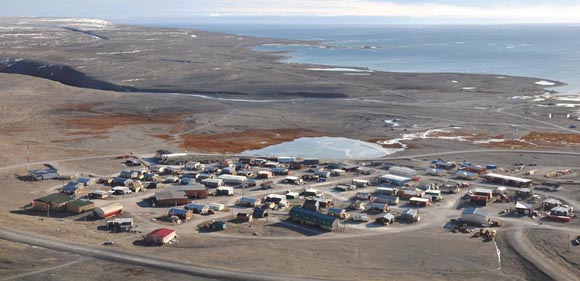 An aerial view of Resolute Bay