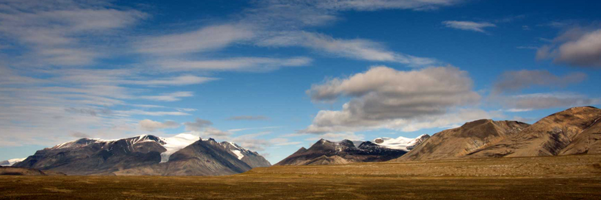 Mountains with tundra in the foreground.