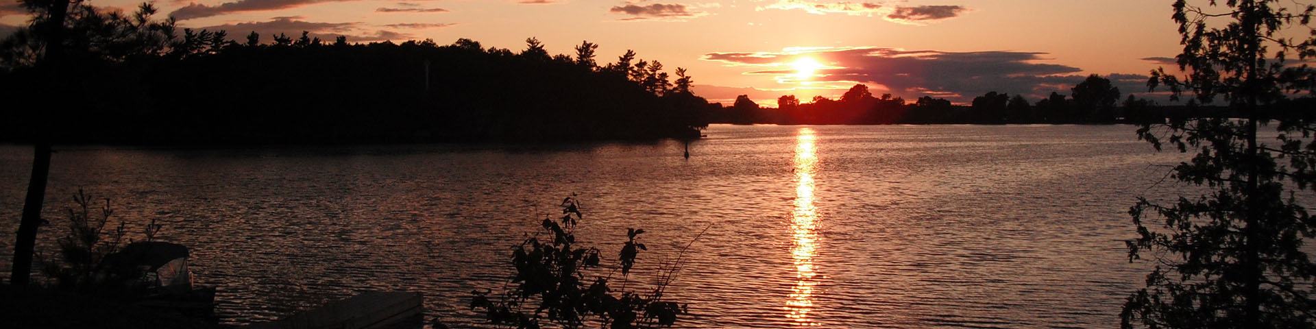 Sunset on a rocky shoreline