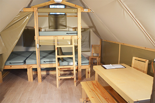 Interior of oTENTik showing removable bed