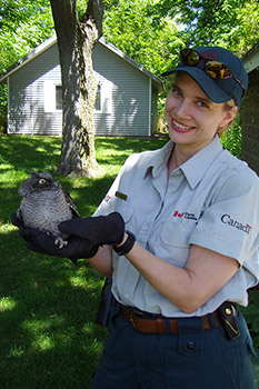 Kelly Scott with owl