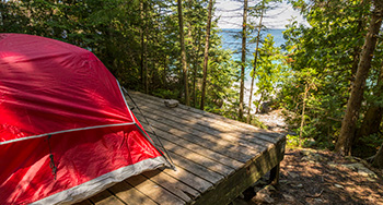 tent on platform