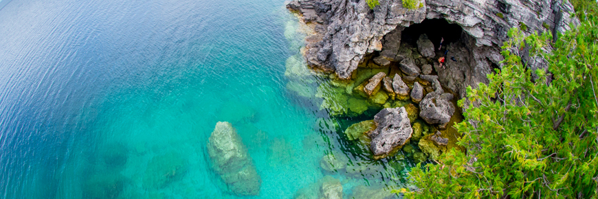 View of the grotto sea cave.