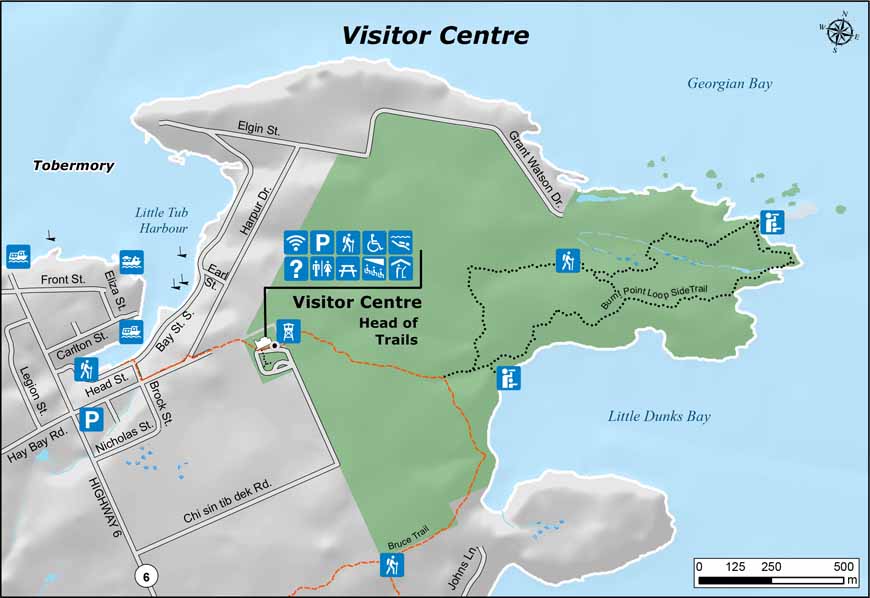 Map of the Parks Visitor Centre