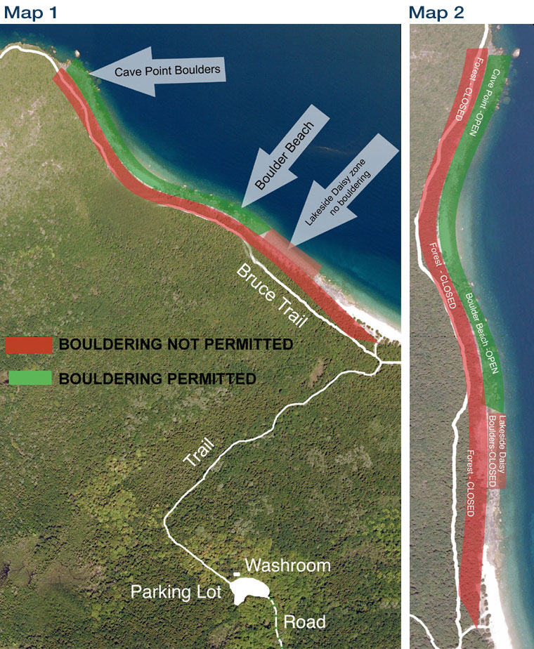 Map of bouldering location