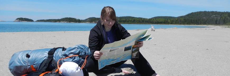 A visitor consulting a map.