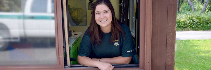 A kiosk attendant.