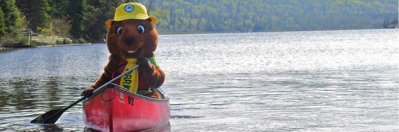 Parka in a canoe