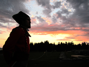 Spirit of Captain Charles Roberts,  Commander of Fort St. Joseph,  contemplating the capture of Fort Mackinac
