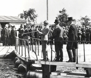 Prince of Wales inspecting the Sault Canal in 1919