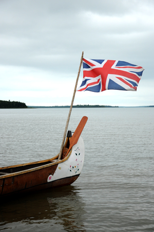 A Union Jack flutters in the breeze