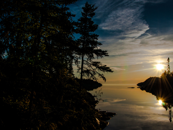 Fisherman’s Cove campsite at sunset.