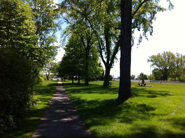 Some of the trees planted 100 years ago still line the walkway between the Administration Building and the Superintendent's Residence