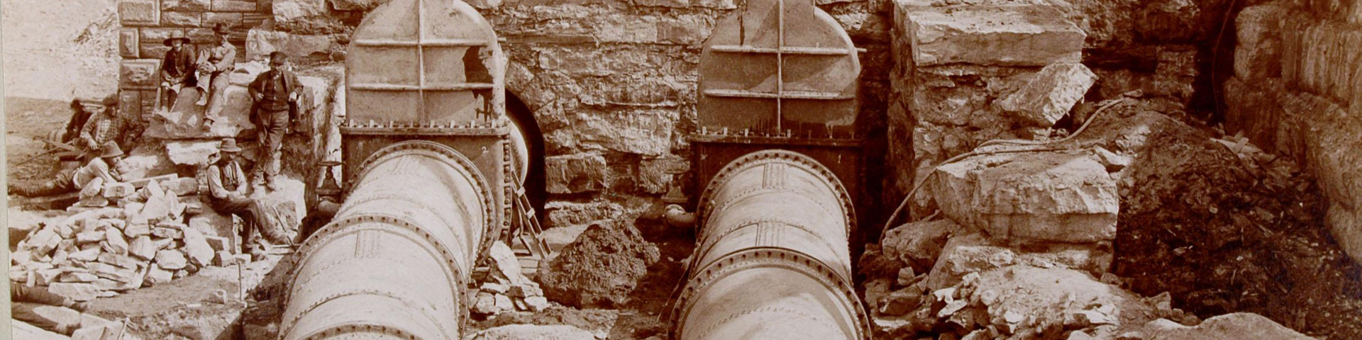 The Powerhouse at the Sault Ste. Marie Canal during construction in 1894.