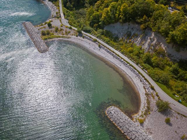 Aerial view of Rouge Beach