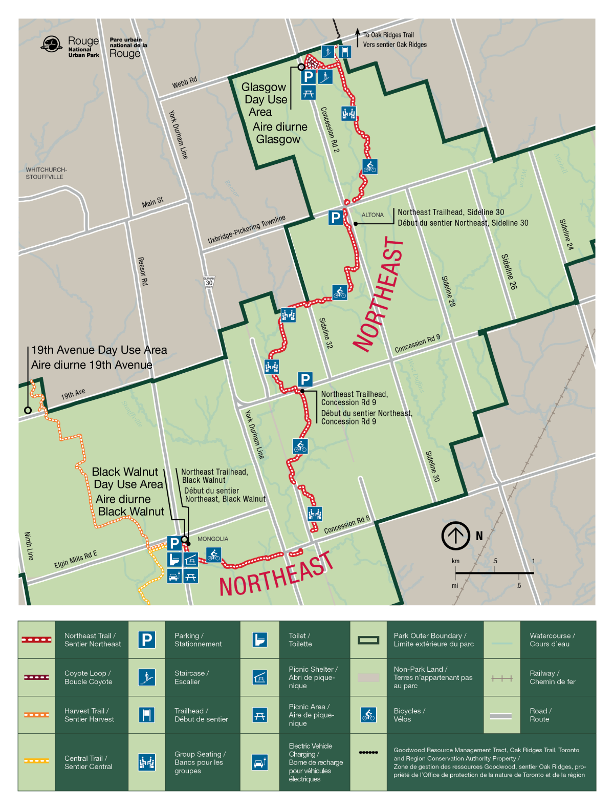 Northeast trail map