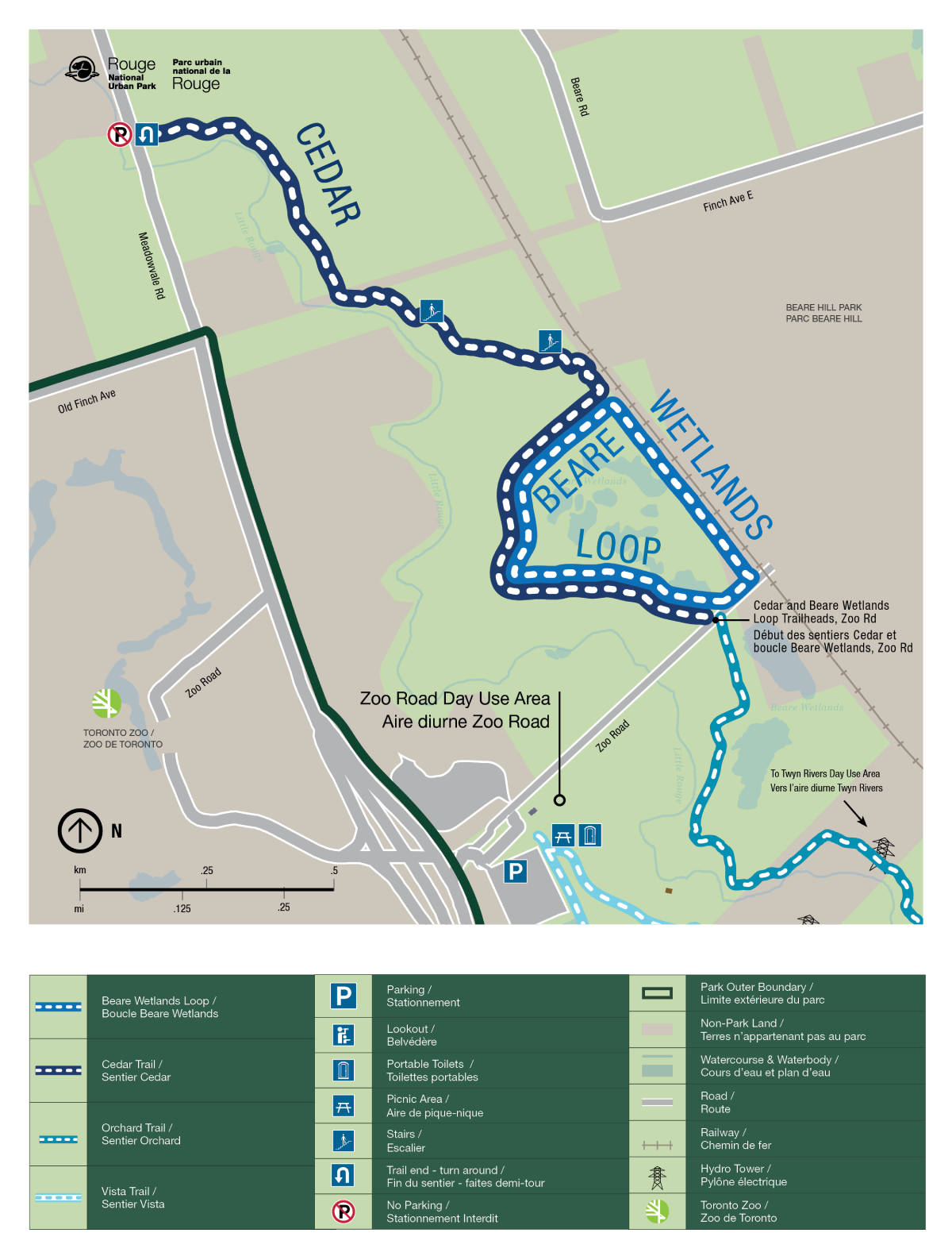 Cedar trail and Beare Wetlands Lpop map