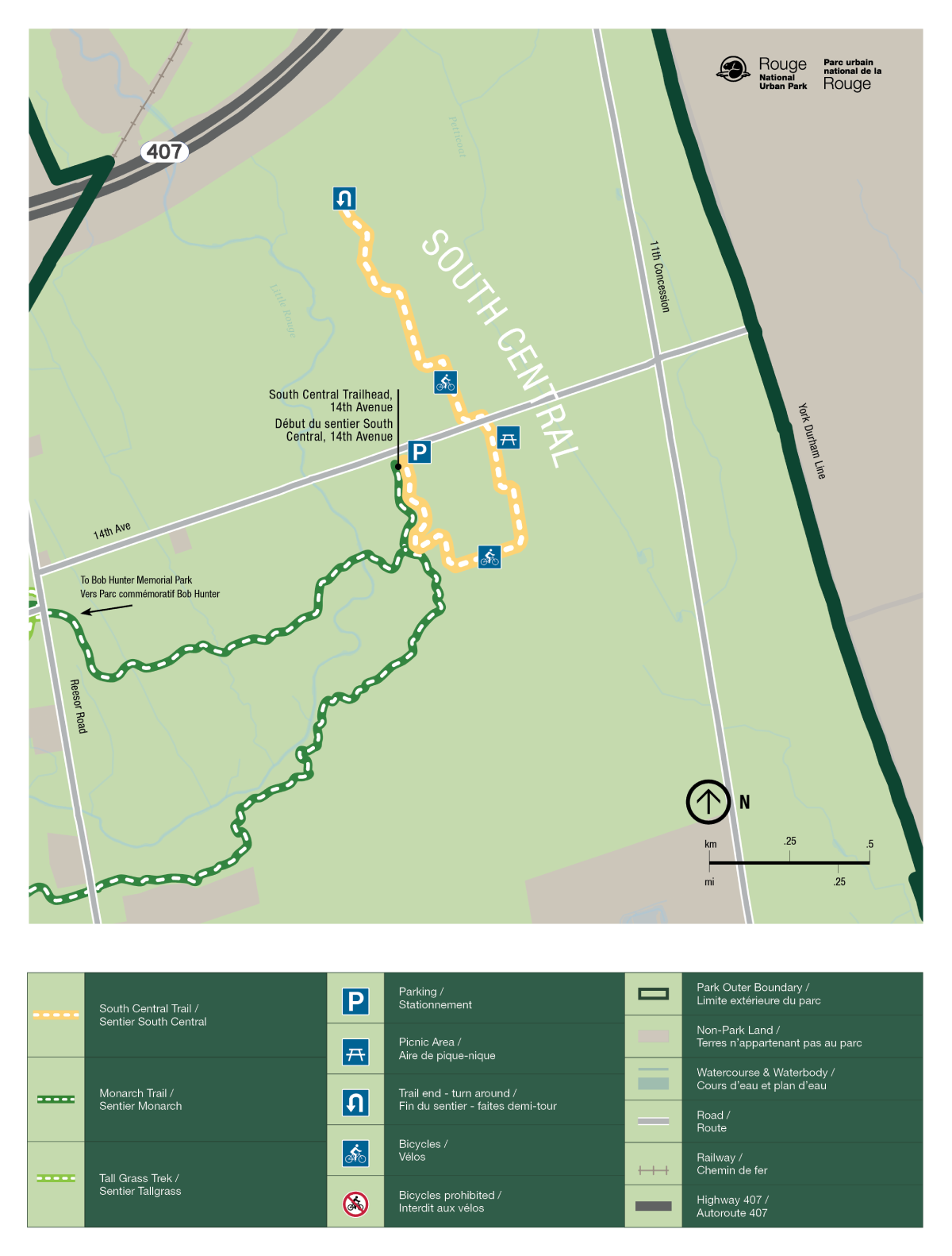 South Central trail map