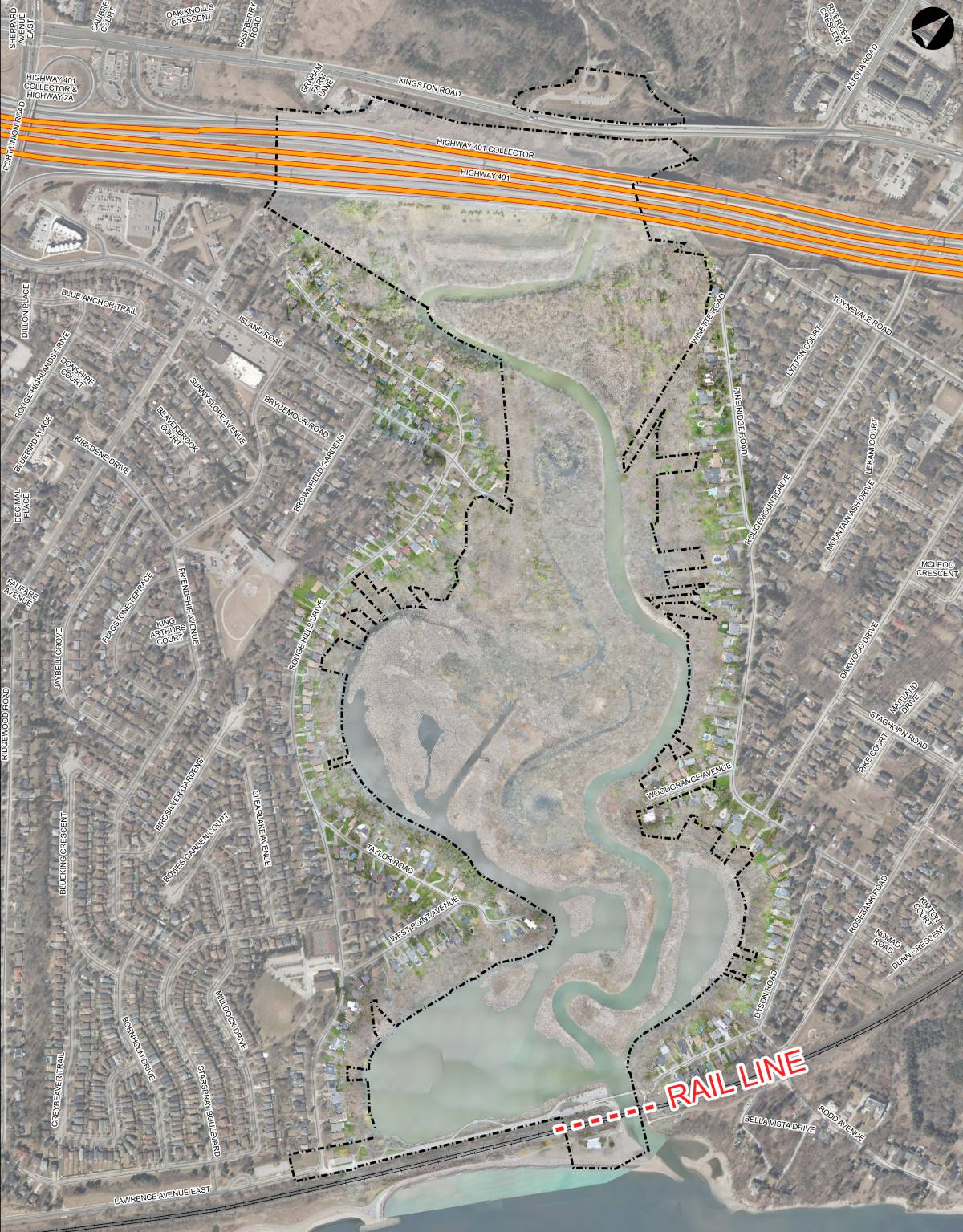 Rouge beach area map