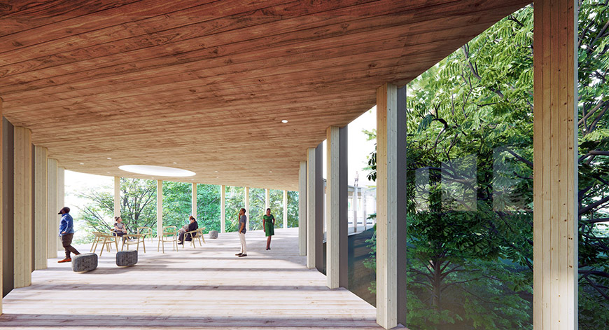 INTERIOR VIEW OF FOREST PASSAGE WALKWAY