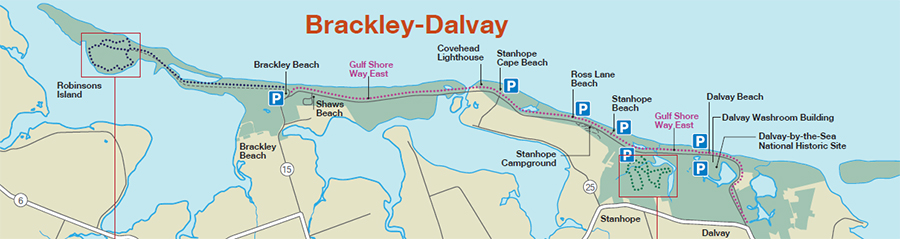 Brackley to Dalvay trail map