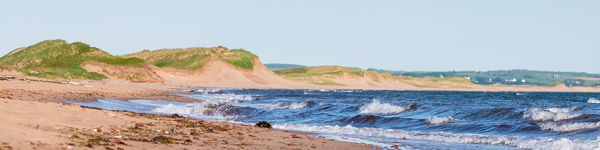 Waves crash on the shore at Cavendish Campground Beach