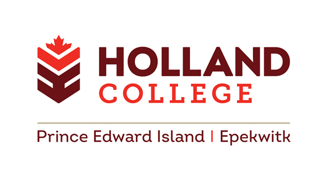 Red and dark red logo that says Holland College Prince Edward Island | Epekwitk 