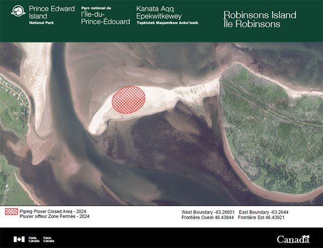 2024 Plover Closure map - Robinsons Island